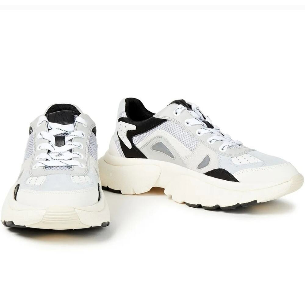 Maje Panel Leather Mesh and Suede Sneakers Size 37